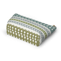 Ribbon Candy Accessory Pouch w T-bottom in Aqua